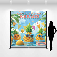 Lofaris Personalized Summer Pineapple 10th Birthday Backdrop