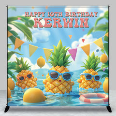 Lofaris Personalized Summer Pineapple 10th Birthday Backdrop