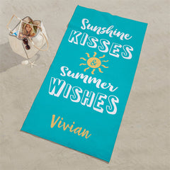 Lofaris Personalized Sunshine Kisses Name Summer Beach Towel