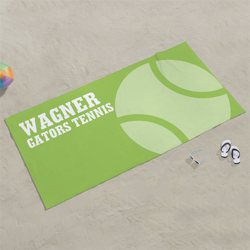 Lofaris Personalized Tennis Ball Pattern And Name Beach Towel