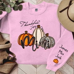 Lofaris Personalized Thankful Mimi Pumpkins Autumn Sweatshirt