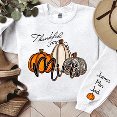 Lofaris Personalized Thankful Mimi Pumpkins Autumn Sweatshirt