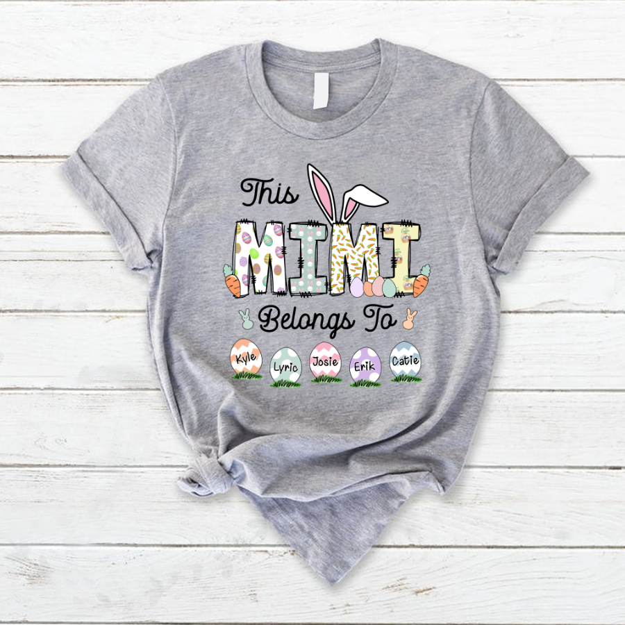 Lofaris Personalized This Mimi Belongs Eggs Easter T-Shirt