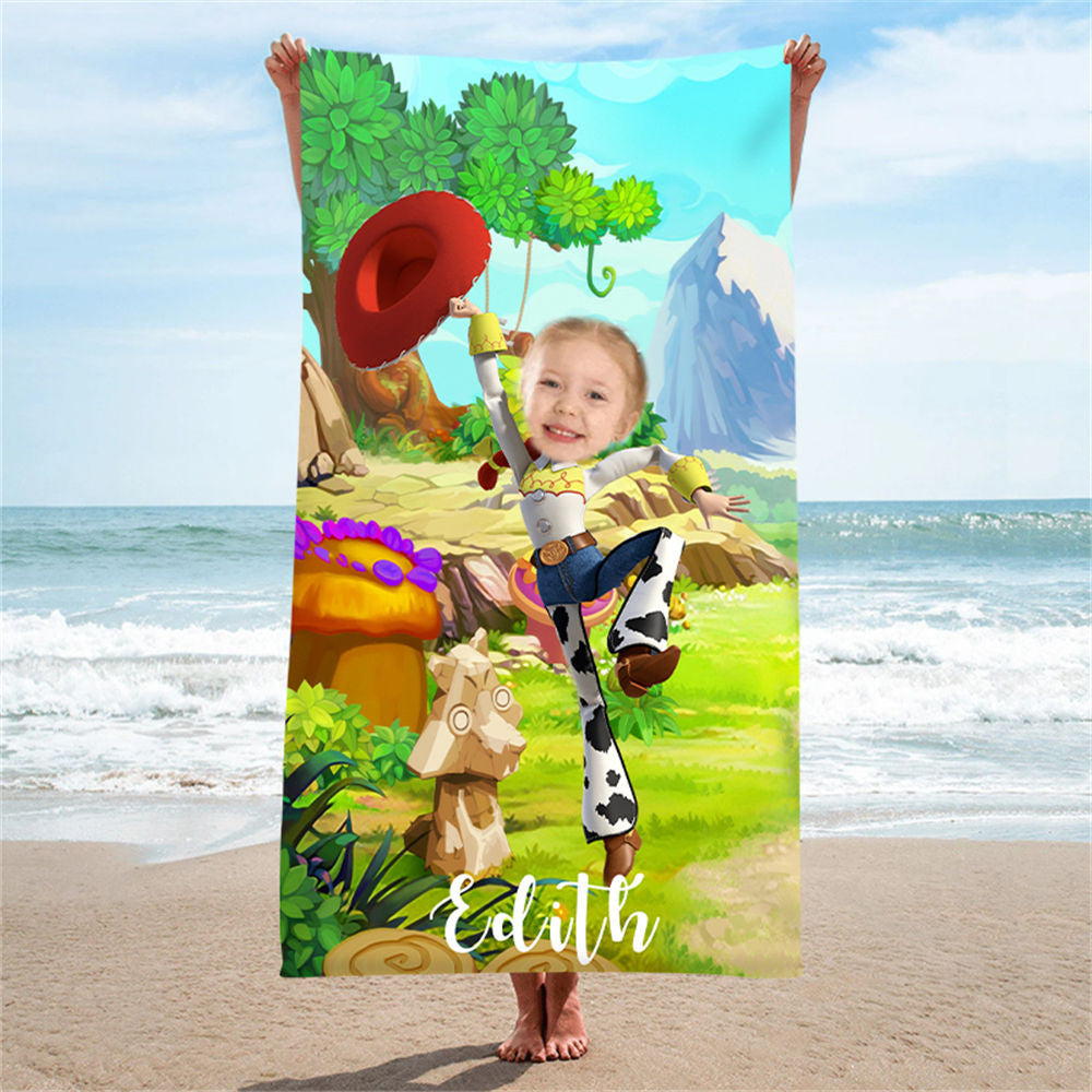 Lofaris Personalized Toy Story Sophia Beach Towel With Photo