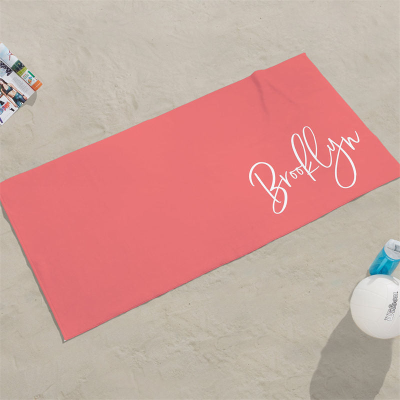 Lofaris Personalized Trendy Script Summer Beach Towel