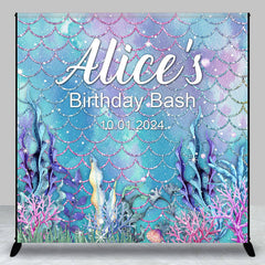 Lofaris Personalized Undersea Mermaid Birthday Bash Backdrop