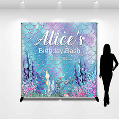 Lofaris Personalized Undersea Mermaid Birthday Bash Backdrop