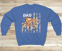 Lofaris Personalized USA Dad Grandkids Hands Flag Sweatshirt