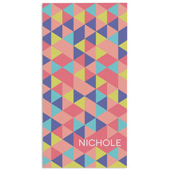 Lofaris Personalized Vibrant Plaid And Name Summer Beach Towel