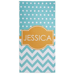 Lofaris Personalized Waves Preppy Chic Two-Tone Beach Towel