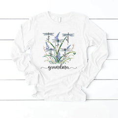 Lofaris Personalized Weeds Dragonfly Grandma Kids Longsleeve