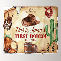 Lofaris Personalized Western Cowboy Redeo 1st Birthday Backdrop