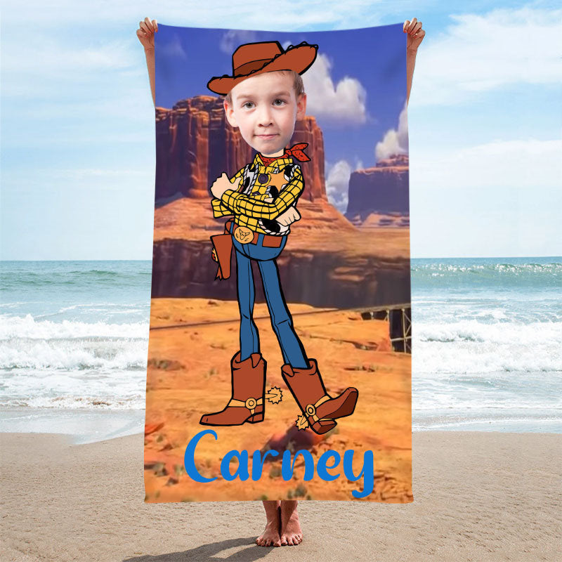 Lofaris Personalized Western Cowboy Woody Summer Beach Towel