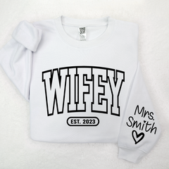 Lofaris Merry Wifey Est And Custom Names Svg Png Sweatshirt LTP01