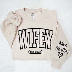 Lofaris Merry Wifey Est And Custom Names Svg Png Sweatshirt LTP01