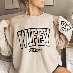 Lofaris Merry Wifey Est And Custom Names Svg Png Sweatshirt LTP01