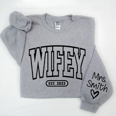 Lofaris Merry Wifey Est And Custom Names Svg Png Sweatshirt LTP01