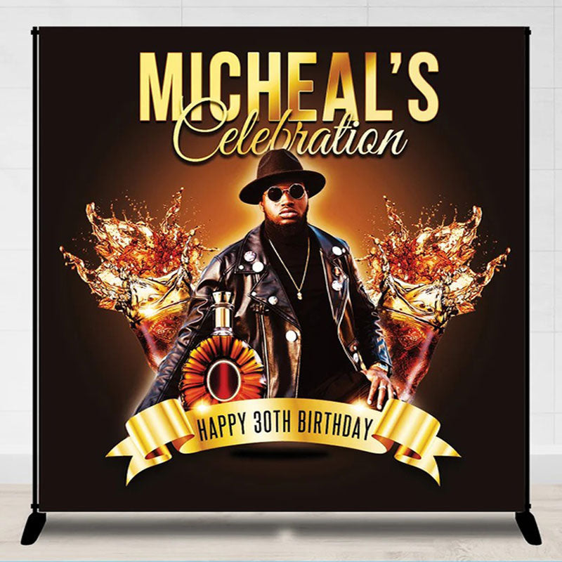 Lofaris Personalized Wine 30th Birthday Backdrop With Photo