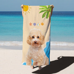 Lofaris Pet Portrait Personalized Summer Beach Towel for Gift