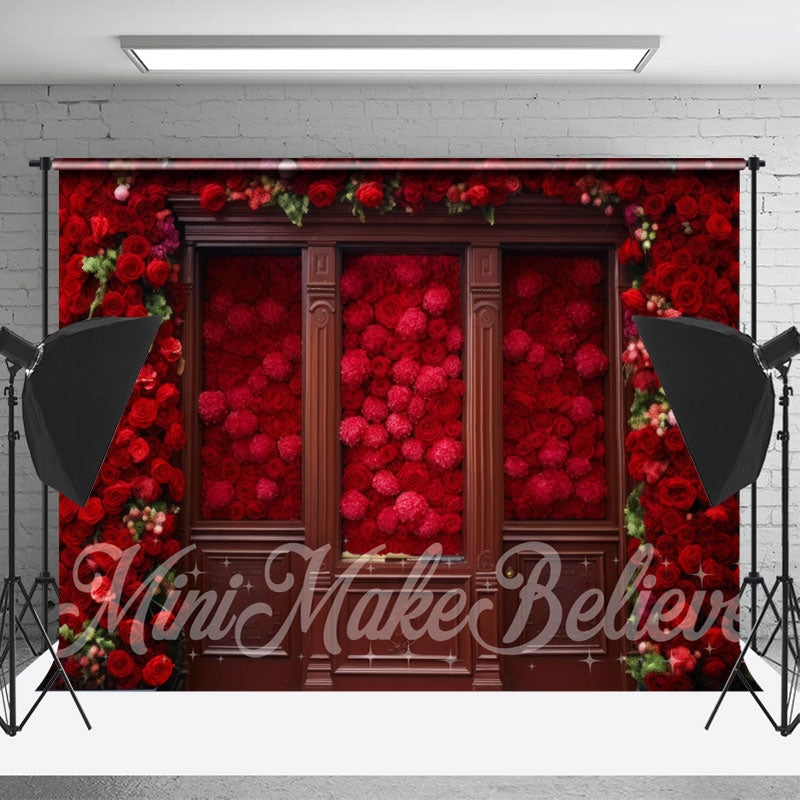 Lofaris Piled High Floral Wooden Door Frame Backdrop