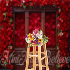 Lofaris Piled High Floral Wooden Door Frame Backdrop