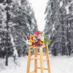 Lofaris Pine Forest After Heavy Snow Winter Photo Backdrop