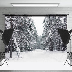 Lofaris Pine Forest After Heavy Snow Winter Photo Backdrop