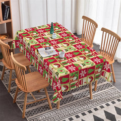 Lofaris Pine Tree Santa Snowman Christmas Pattern Tablecloth