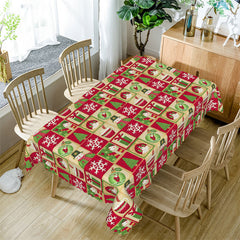 Lofaris Pine Tree Santa Snowman Christmas Pattern Tablecloth