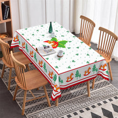 Lofaris Pine Trees Wood Horse Christmas Party Tablecloth