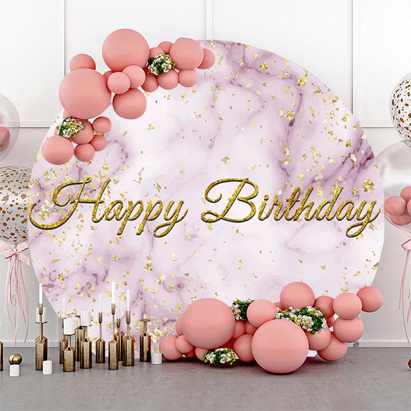 Lofaris Pink Abstract Marble Texture Round Birthday Backdrop