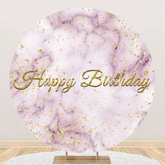 Lofaris Pink Abstract Marble Texture Round Birthday Backdrop