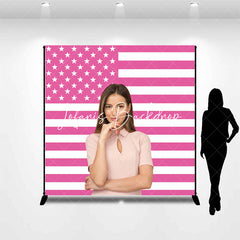 Lofaris Pink American Flag Custom Photo Backdrop For Girl