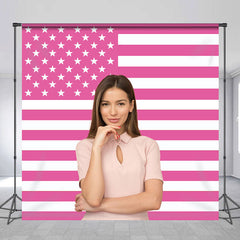 Lofaris Pink American Flag Custom Photo Backdrop For Girl