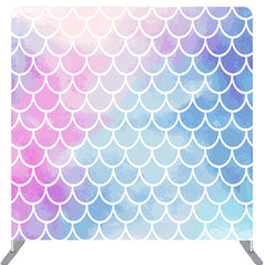 Lofaris Pink And Blue Mermaid Scales Birthday Party Backdrop