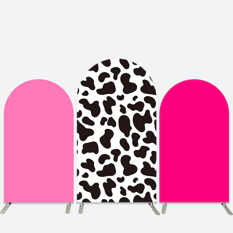 Lofaris Pink And Cow Color Birthday Party Arch Backdrop Kit