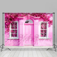 Lofaris Pink Arched Door Floral Backdrop For Photography