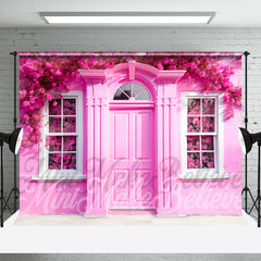 Lofaris Pink Arched Door Floral Backdrop For Photography