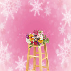 Lofaris Pink Background Snowflake Bokeh Photo Backdrop