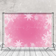 Lofaris Pink Background Snowflake Bokeh Photo Backdrop