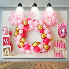 Lofaris Pink Balloon 2nd Birthday Backdrop For Baby Girl