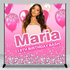 Lofaris Pink Balloons Custom Photo 18th Birthday Backdrop