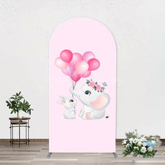 Lofaris Pink Balloons Elephants Arch Baby Shower Backdrop