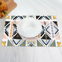 Lofaris Pink Black Pattern African Style Set Of 4 Placemats