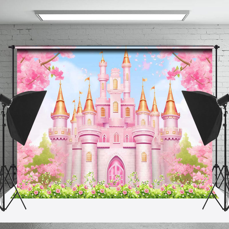 Lofaris Pink Blossom Tree Fairy Castle Cake Smash Backdrop