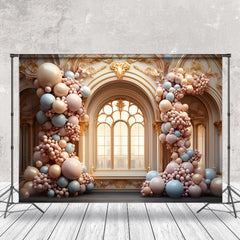 Lofaris Pink Blue Balloon Luxury Window Backdrop For Photo