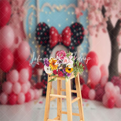 Lofaris Pink Blue Balloons Bow Tie Door Cake Smash Backdrop