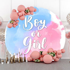 Lofaris Pink Blue Boy Or Girl Round Gender Reveal Backdrop