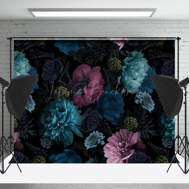 Lofaris Pink Blue Floral Fine Art Backdrop For Photography