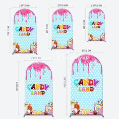 Lofaris Pink Blue Ice Cream Candyland Birthday Arch Backdrop